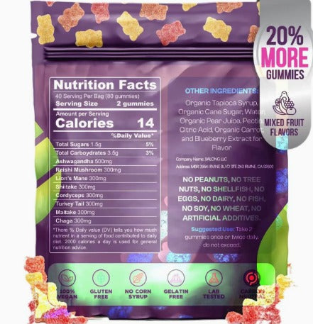 Fungalei™ Organic Mushroom Gummies with Ashwagandha